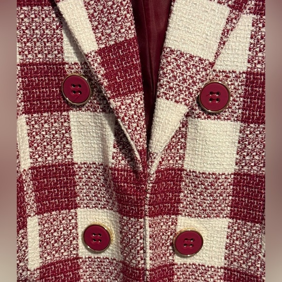 Liz Claiborne Women’s Rose Checkered Jacket Tweed Plaid Size 16P Wool Blend NWT - Picture 6 of 14